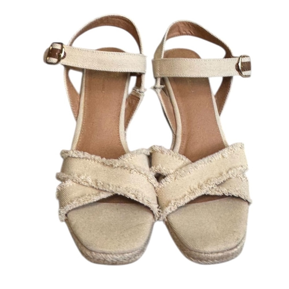 Tommy Bahama Sandals Womens 8.5M Bethany Ankle Straps Beige Wedge Casual - Picture 3 of 10
